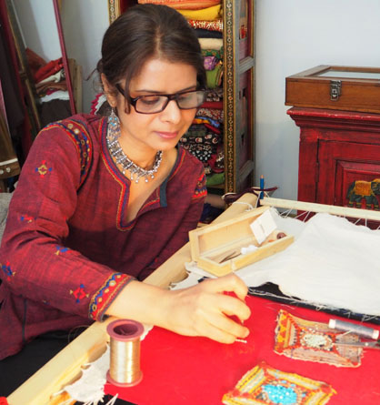 gold embroidery Paris workshop